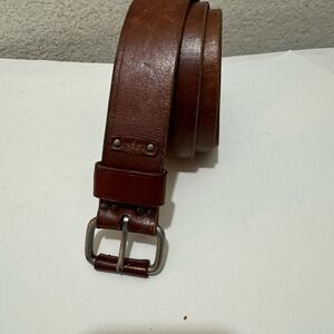 Polo Ralph Lauren Size 36 Saddle Leather Dress Belt, Single-Prong Brass …